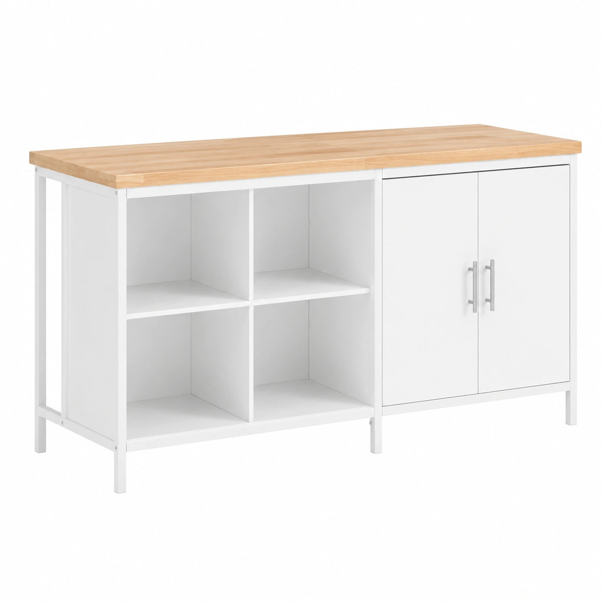 Buffet, avec rangement, 170 x 60 x 89 cm, coloris blanc, pour la salle à manger ou le salon