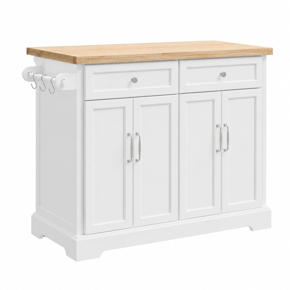 Ensemble de meubles de cuisine, pliable, avec rangement, sur roulettes, coloris blanc, pour la cuisine
