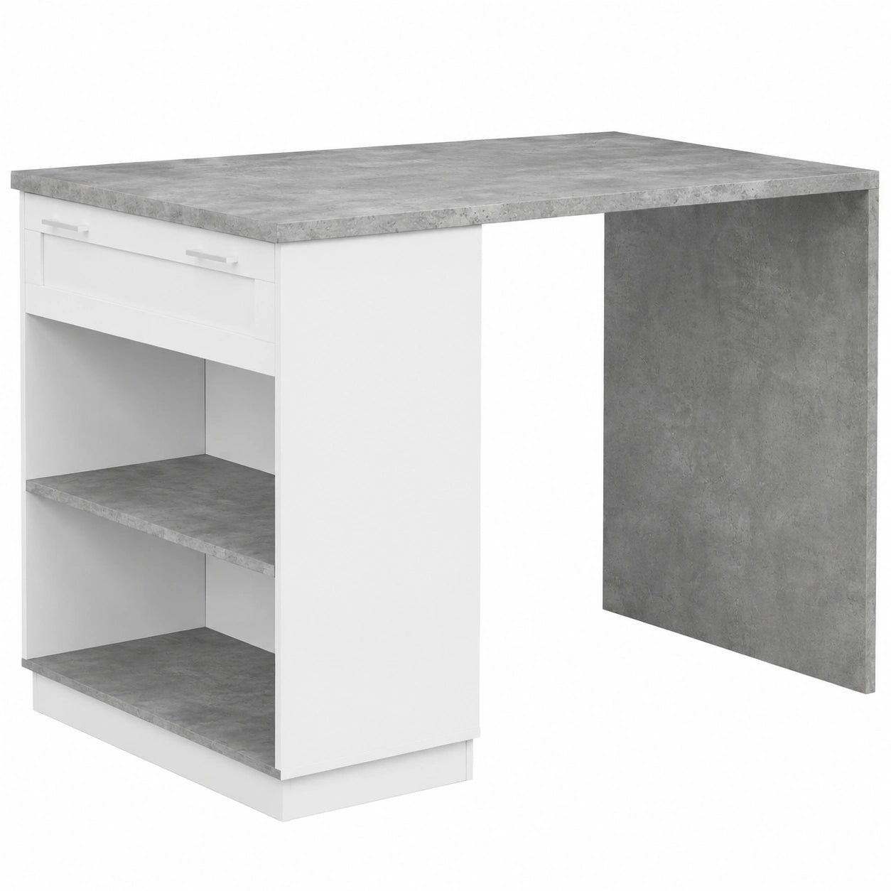 Table de bar, coloris blanc, 4 places, pour la cuisine ou l’espace repas