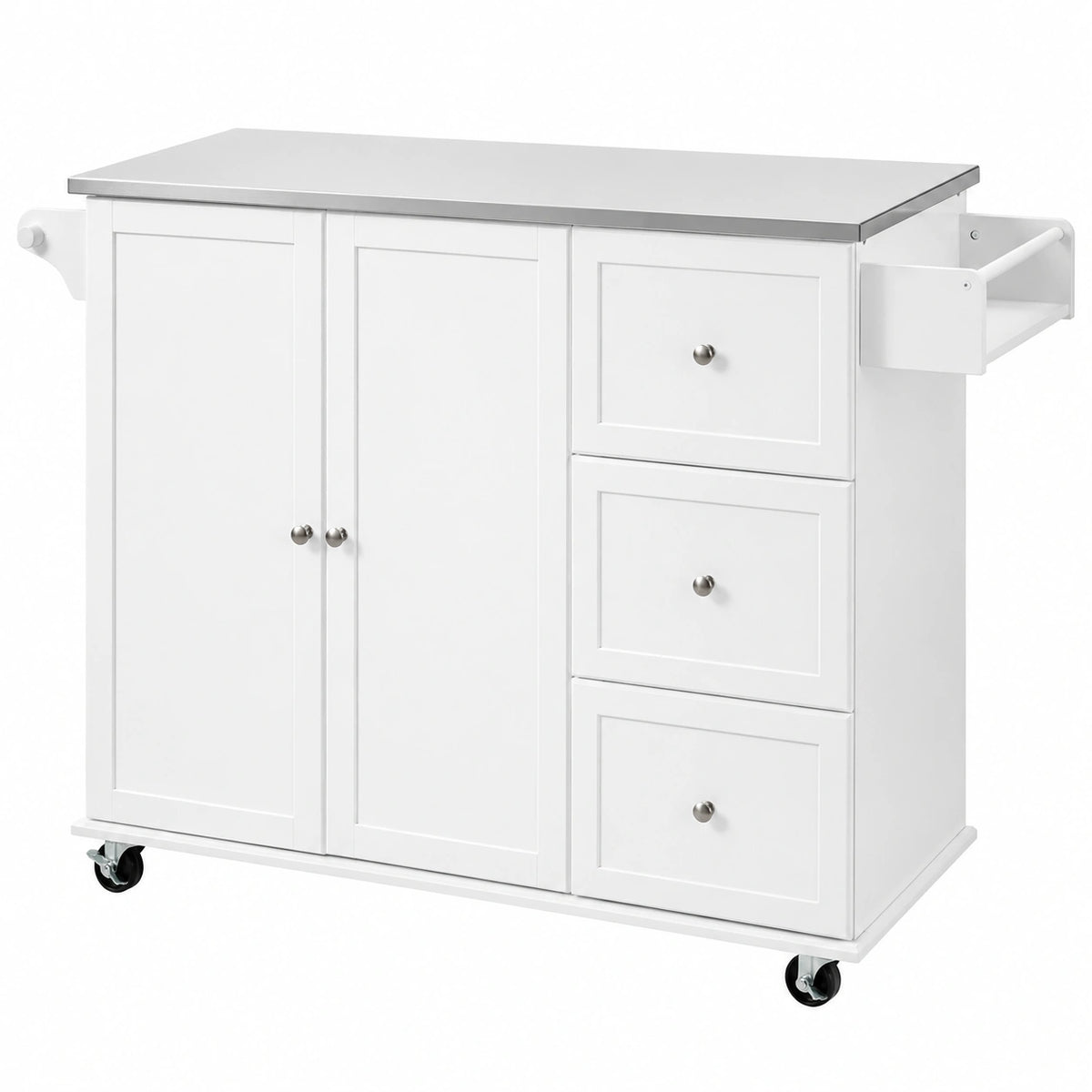 Armoire, réglable, avec tiroirs, avec portes, en acier inoxydable, coloris blanc, pour la chambre