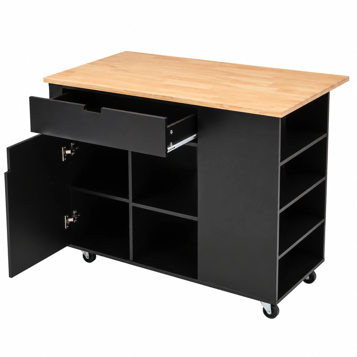 Armoire, pliable, avec rangement, avec tiroirs, coloris noir, 124 x 76 x 92 cm, pour la chambre
