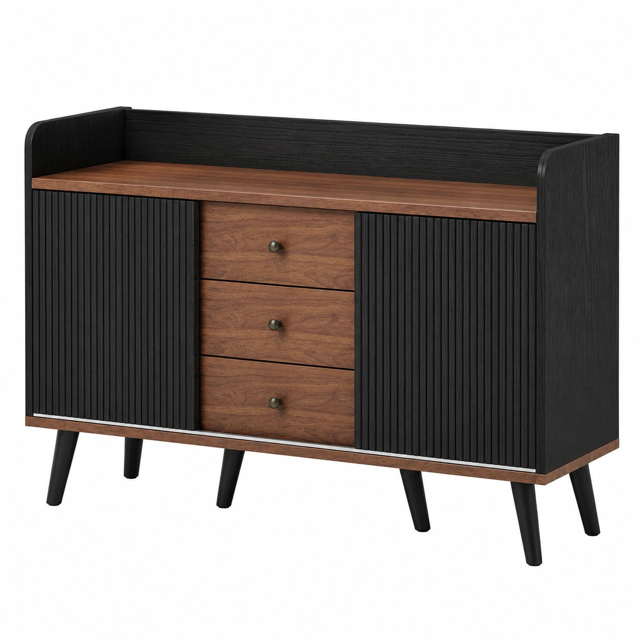 Armoire, avec tiroirs, avec portes coulissantes, avec portes, coloris noir, pour la chambre