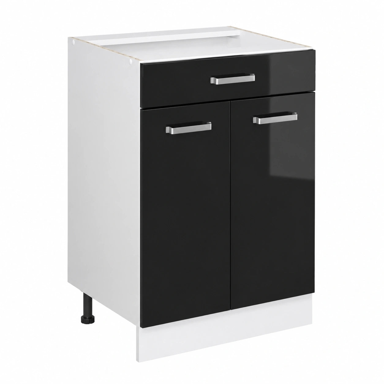 Ensemble de meubles de cuisine, modulable, avec tiroirs, coloris noir, pour la cuisine