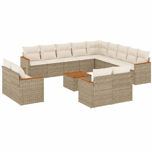 Canapé, modulable, en résine tressée, coloris beige, pour le salon