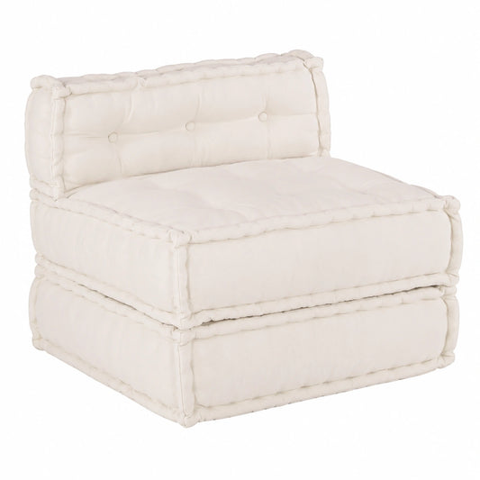 Canapé convertible, modulable, en tissu, coloris crème, pour le salon ou la chambre d’amis