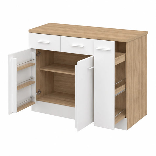 Meuble polyvalent, avec rangement, avec tiroirs, avec portes, coloris blanc, pour les espaces de vie