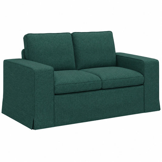 Canapé, en tissu, modulable, coloris vert, 162 x 80 x 82 cm, pour le salon