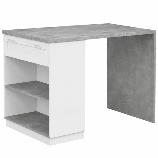 Table de bar, coloris blanc, 4 places, pour la cuisine ou l’espace repas