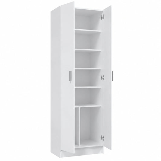 Armoire, avec étagères, avec portes, coloris blanc, 180 x 59 x 37 cm, pour la chambre