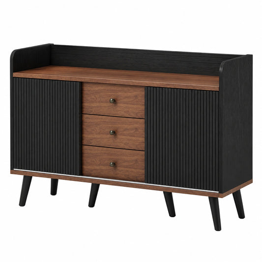 Armoire, avec tiroirs, avec portes coulissantes, avec portes, coloris noir, pour la chambre